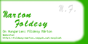 marton foldesy business card