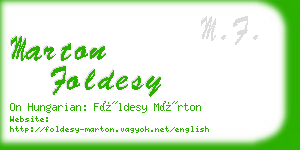 marton foldesy business card